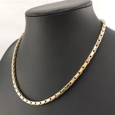 ⭐ Pierre Lang Halskette Collier Anhänger Strick Kette Perle Magnet Gold Go 124 ⭐ - Bild 1 von 3