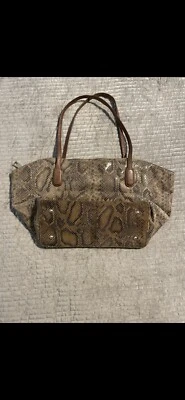 Hobo International Python Snakeskin Embossed Leather Tote Bag Handbag - Image 1 of 3