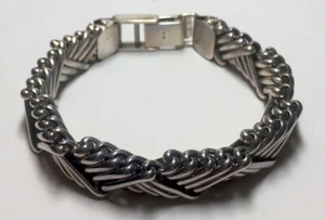 Thick Woven Heavy 925 Sterling Silver Cross Link Bracelet - BRAND NEW READ DESC. - Picture 1 of 5