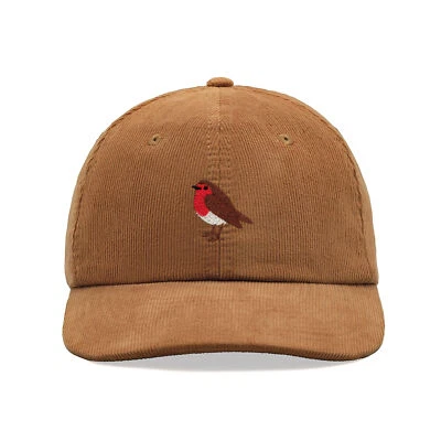 CAP BASE Robin Corduroy Baseball Cap Vintage Unisex Dad Hat Bird Animal Funny Gardening