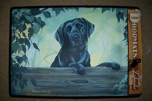 DOGGY DOOR MATS Decorative Dog Breed Specific Labrador Welcome Mat Black Lab - Picture 1 of 1