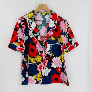 Pigiama stile floreale Alice + Olivia taglia L camicia abbottonata multicolore top - Foto 1 di 7