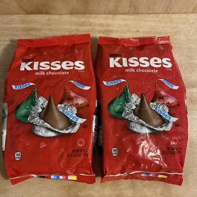Lot Of 2 HERSHEY'S KISSES Christmas Bulk Bag 39.52 Oz Each MILK CHOCOLATE KISS - Image 1 of 4