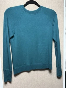 Athleta Girl Long Sleeve Tulip Back Sweater Teal Size L - Picture 1 of 3