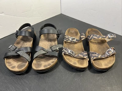 Lot of 2 Birki’s By Birkenstock Black & Leopard Strap EU Size 39 Ladies 8 Mens 6 - Image 1 of 4