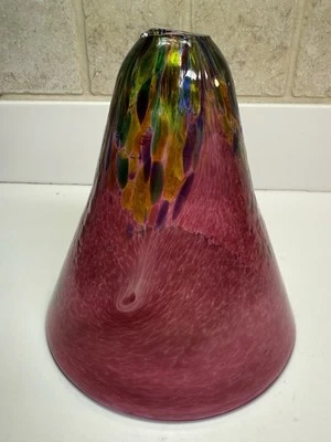 Handblown Art Glass Multicolor Glass Pendant Shade - Image 1 of 4