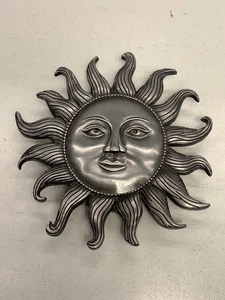 Silber Zinnfarben Metall Sonne Himmlisch Türklopfer Dekorativ 5”x5” - Bild 1 von 5