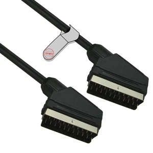 1m Scart Video Cable GOLD Shielded Fully Wired 21 Pin Connect VCR DVD Sky Box TV - Picture 1 of 5