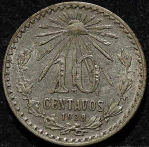 Mexico 10 centavos 1928 old antique silver coin better condition - Picture 1 of 2