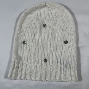 Victorias Secret White Embellished Beanie One Size - Picture 1 of 6