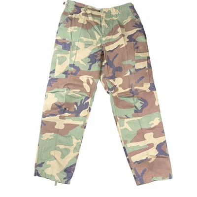 Pantalones BDU Militares de Estados Unidos De Colección Para Hombres Grandes Regular Bosque Camuflaje Carga Botón Mosca Foto 1 de 4