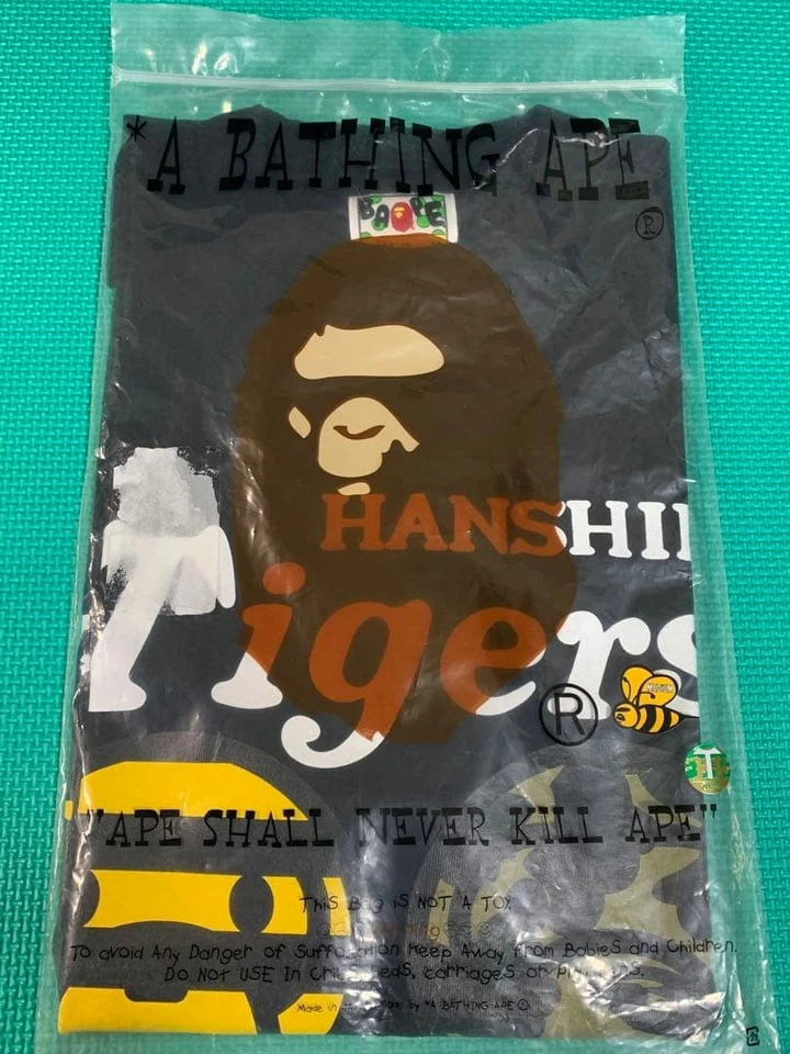 A Bathing Ape BAPE Tigers T-Shirt Black L Mint Unused Japan Limited - Image 1 of 1