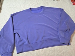 Sudadera Lululemon Perfectamente Grande Recortada Crew Lavanda Púrpura Talla 14 - Imagen 1 de 6