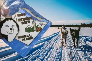 1989 Alaska Iditarod Pin  Iditarod Days Wasilla Alaska Husky cabin - Picture 1 of 5