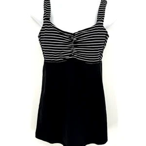 Camiseta sin mangas de entrenamiento Lululemon Aria II blanca y negra sujetador incorporado copas talla 8 - Imagen 1 de 8