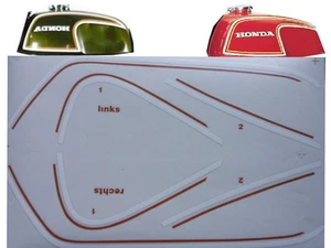 Cuatro calcomanías rayas del tanque de combustible Honda CB 350 naranja blanco luz rojo rubí rojo - Imagen 1 de 1