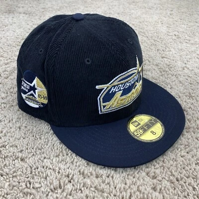 Houston Astros New Era Hat 59Fifty Sz 8 Black Corduroy 35 Years Side Patch Cap - Image 1 of 4