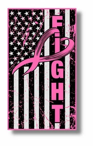 Bandera de lucha de EE. UU., calcomanía de vinilo rosa pegatina ventanas de camión Breast Cancer Awareness - Imagen 1 de 2