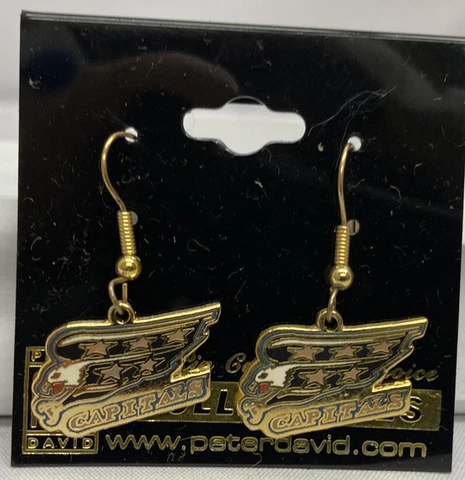 NHL Washington Capitals Vintage Hockey Team Logo Earrings Cover