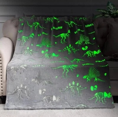 Dinosaur 🦖 Gifts Toys for Kids Boys Glow in the Dark Dino Blanket Toddler Teen  - Image 1 of 4
