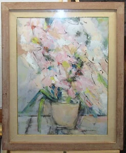 Dorothy Browdy Kushner Años 50 Modernista Bodegón Flores Colección Listado California - Imagen 1 de 11