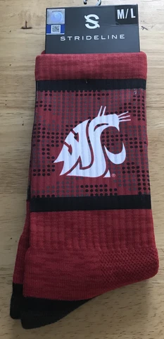 Washington State Cougars Crew Socks M/L Strideline NCAA NEW Cover