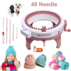 ✨48 Needles Knitting Machine Round Hand Weaving Loom DIY Scarf Hat Kids Toy UK✨ - Picture 1 of 13