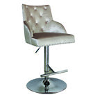 Champagne Velvet Gas Lift Bar Chair W53cm x D58cm x H120cm KIRSTY
