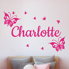 Customize Name Cute Butterflies Wall Decal -  Decoration for Bedroom - Removable