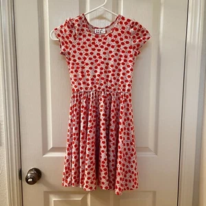 Dot Dot Smile Orange Paint Splatter Dots Twirl Dress Short Sleeve Girls Size 7 - Picture 1 of 9