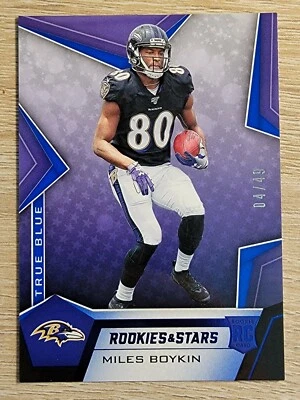 2019 Panini Rookies MILES BOYKIN TRUE BLUE /49 RC ROOKIE RAVENS SP - Image 1 of 2