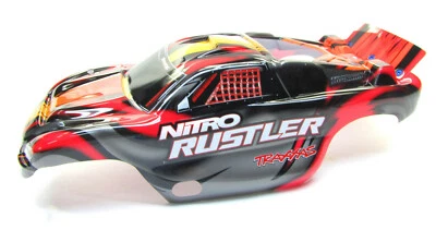 Fits Nitro RUSTLER (44096-3) - Body Shell (RED, Silver Cover ProGraphix  Traxxas - Image 1 of 2