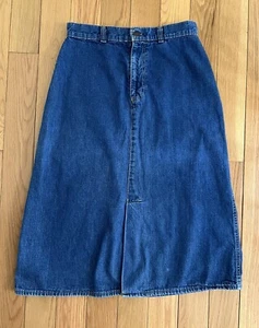 Vintage 70s Levis Denim Skirt Plowboy Farmers Miners Rare No Tab Talon Split 30 - Bild 1 von 3