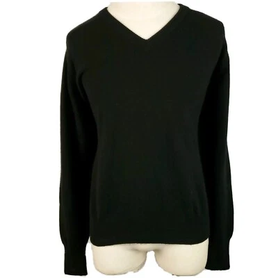 Suéter Pullover Lord & Taylor Negro Para Hombres XL Lana Cuello en V Lana de Cordero Suave L/S De Colección Foto 1 de 4