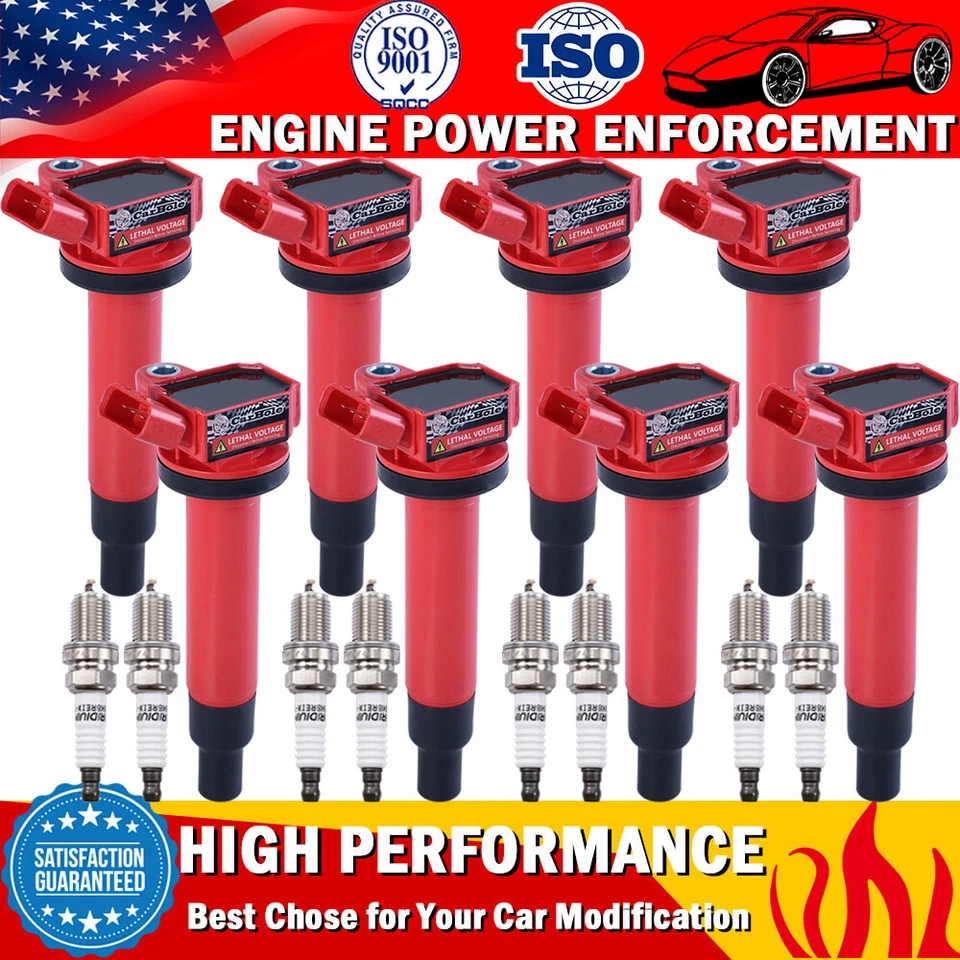 8 Pack Ignition Coil & Spark Plug For Toyota Tundra Sequoia Lexus 4.7L V8 UF230 - Image 1 of 4