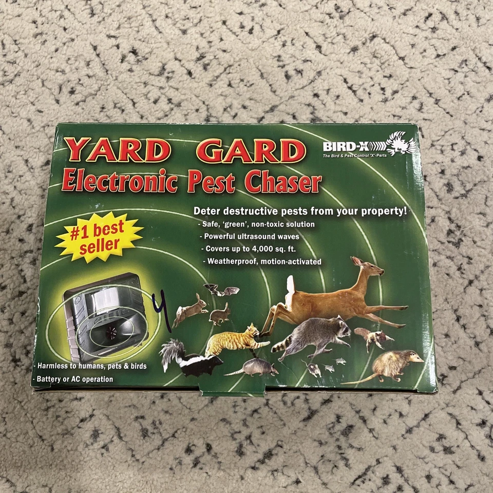 Bird-X YG Yard Gard Ultrasonic Animal Repeller 4000 Sqft Motion Activated