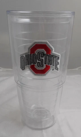 Ohio State University Buckeyes Tervis Tumbler Glass 16 Oz Lifetime Guarantee Cover
