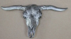 1977 VINEGARROON Foundries 7" Wide Longhorn Steer Skull Pewter Belt Buckle - Picture 1 of 4