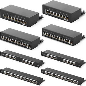 Cat6 Cat6a Patchpanel 12 8-Port RJ45 geschirmt Desktop Aufputz 1 10 GB Profi LAN - Afbeelding 1 van 111