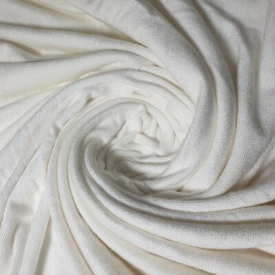 HOMECART WHITE 100% Cotton Jersey Fabric Stretch Interlock Craft Dress Material 58" Meter