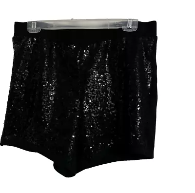 Shein Rich Black Sequence Shorts Night Out Fun Comfortable  Shorts Size 1XL - Изображение 1 из 2