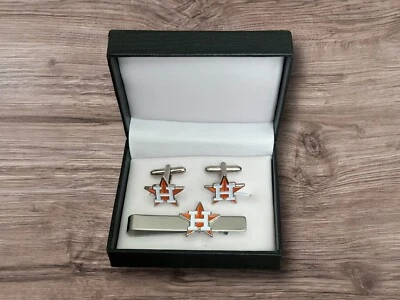 Juego completo de gemelos, clip de corbata o de los Astros de Houston Foto 1 de 4