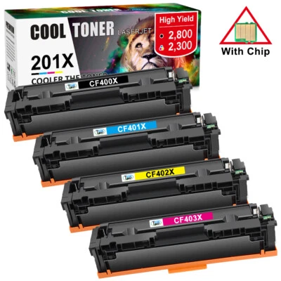 4 Toner Compatible with HP CF400X 201X Color Laserjet Pro MFP M277DW M277 M252DW - Image 1 of 4
