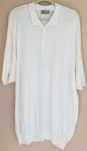 FERRACCI Hemd Herren 4XB Big & Tall Elfenbein Baumwolle/Rayon Mischung Polo Preppy Academia - Bild 1 von 5