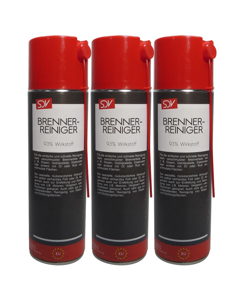 SDV CHEMIE BRENNERREINIGER Spraydose 3x 500ml Heizung Öl Öldüsen Ölbrenner Gas Entfetter