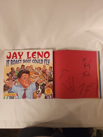 Tonight Show Host JAY LENO signed "IF ROAST BEEF COULD FLY" Book Cover