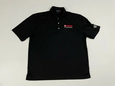 Yamaha Viking Graphic Black Embroidered Collared Jersey Polo T-Shirt Size XL - Image 1 of 4