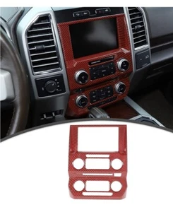 Center Console GPS Navigation Panel Trim for Ford F150 2015-20 Red Carbon Fiber - Picture 1 of 10