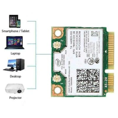Intel Wireless-AC 7260HMW Network Card Half Mini PCIe Card Wifi Wares H3C7  U5W1 - Bild 1 von 4