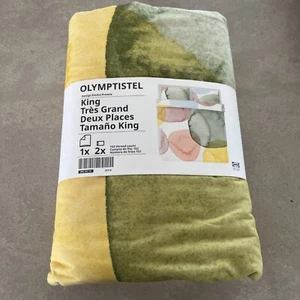 Ikea OLYMPTISTEL King Duvet cover and pillowcases, watercolors - NEW - Picture 1 of 2